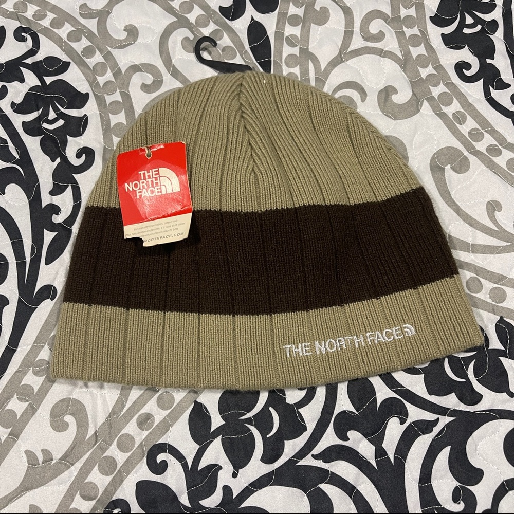 Mens Stripe Brown/Beige Beanie Hat
